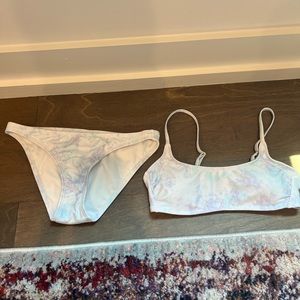 Xhilaration White Tie Dye Bikini Set Small